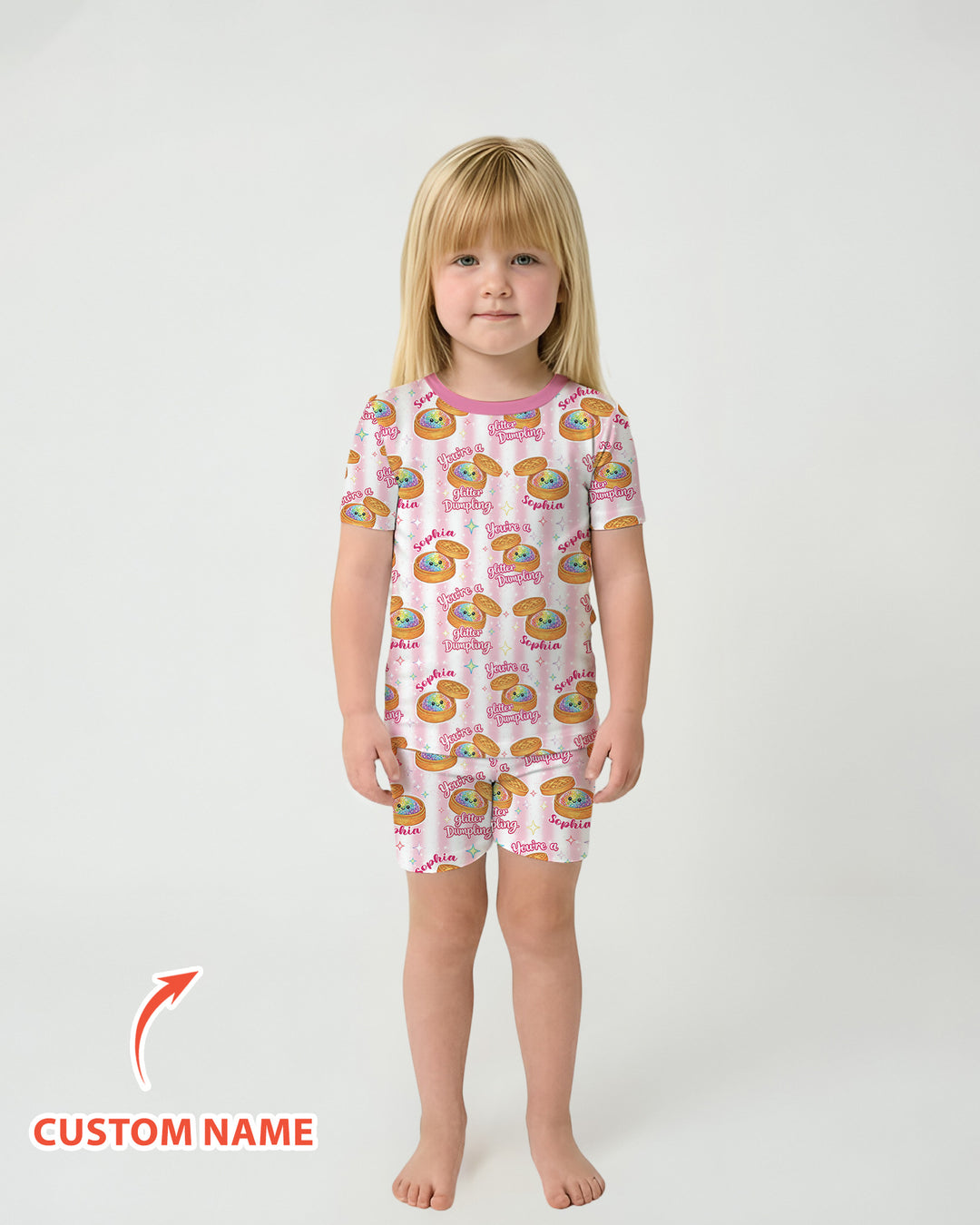 Personalized You're Glitter Dumpling Bamboo Two Piece Short Sleeve Shorts Pajama Set