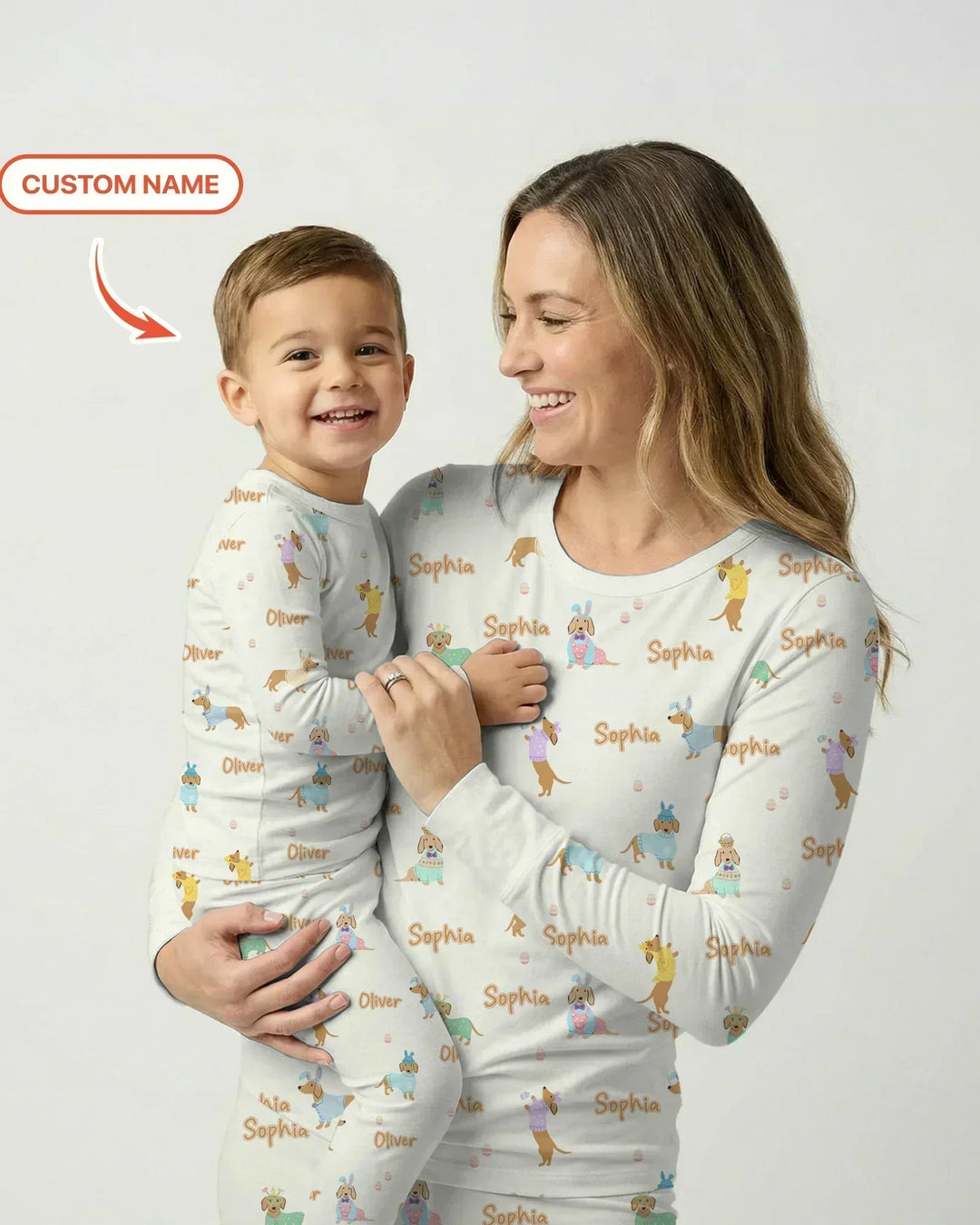 Custom Name Easter Dachshund Bamboo Men's Pajama Set