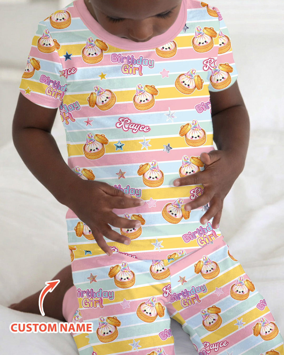 CUSTOM Template Bamboo Two Piece Short Sleeve Pyjamas Set