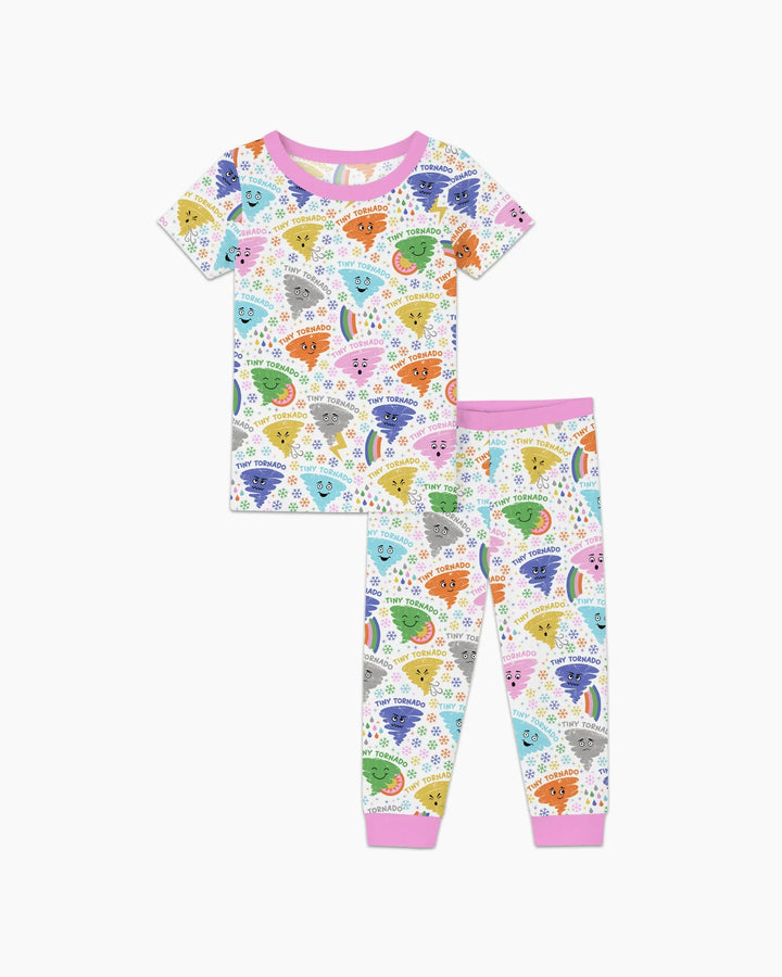 Tornado Family Matching Bamboo Two Piece Short Sleeve Pajama Set