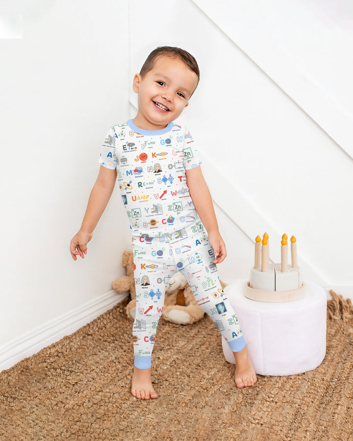 The Physics Alphabet Bamboo Two Piece Short Sleeve Pajama Set