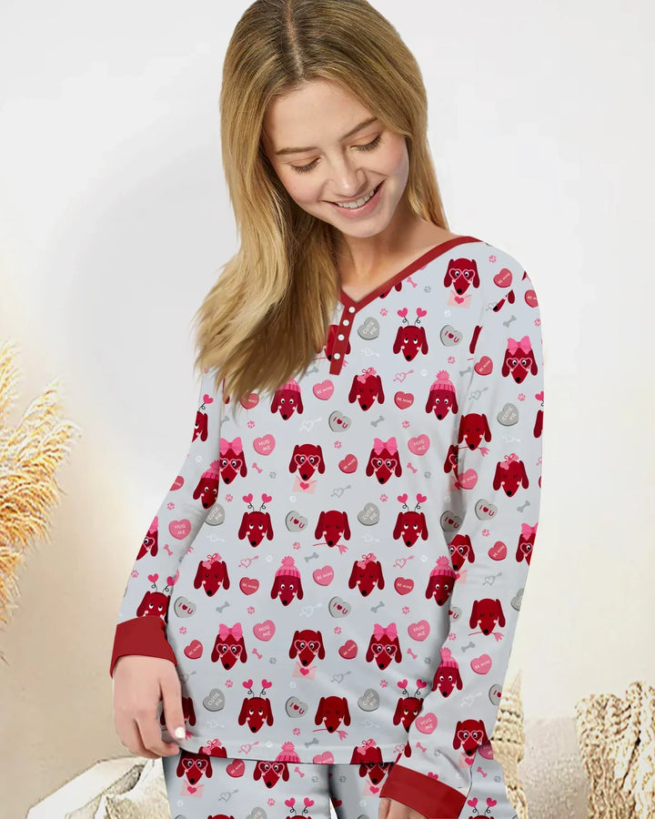 Dachshund Is My Valentine Bamboo Women Pajama Set