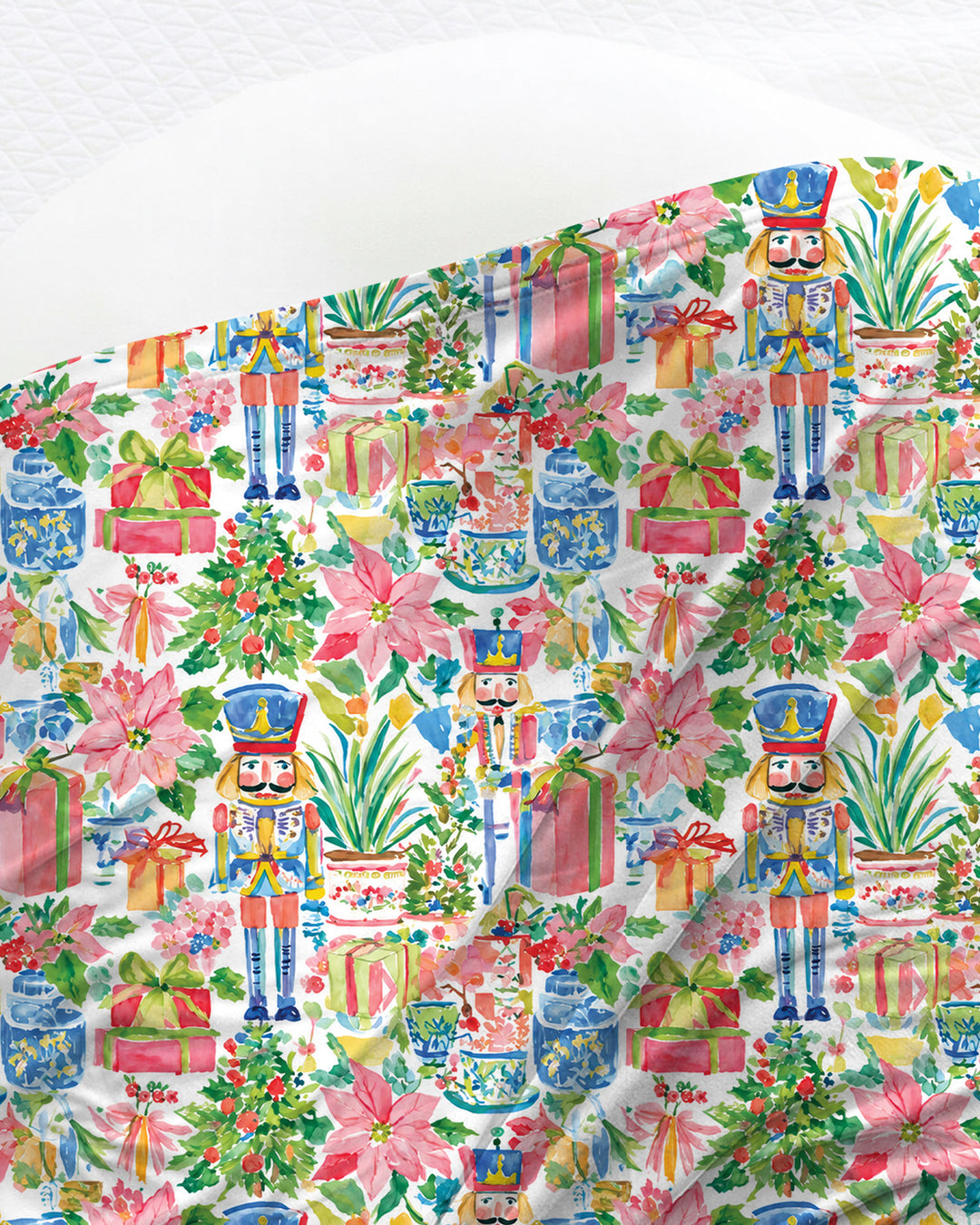 Watercolor Nutcracker Holiday Bamboo Swaddle Blanket