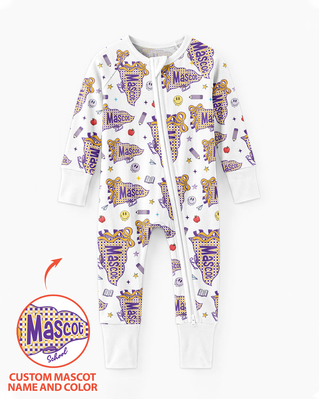 Custom Mascot School Name Bamboo Convertible Zippy