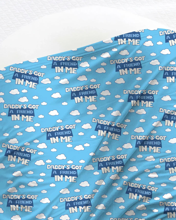 Daddy's Got A Friend In Me swaddle blanket