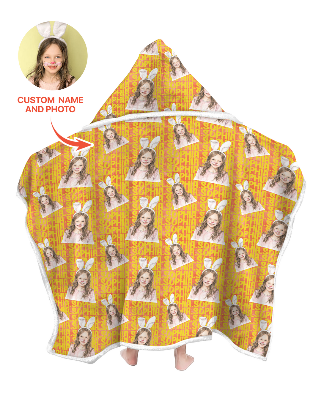 Colorful Kids Name Bamboo Blanket Hoodie