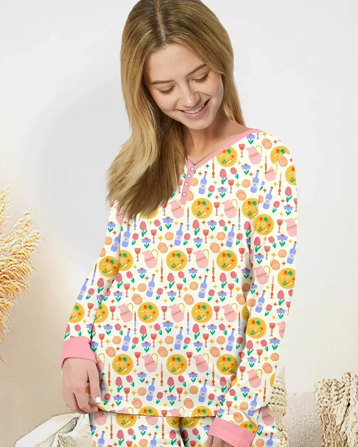 Pesach Sameach Matching Family Bamboo Women Pajama Set