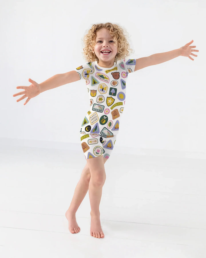 Little Explorer Bamboo Two Piece Short Sleeve Shorts Pajama Set