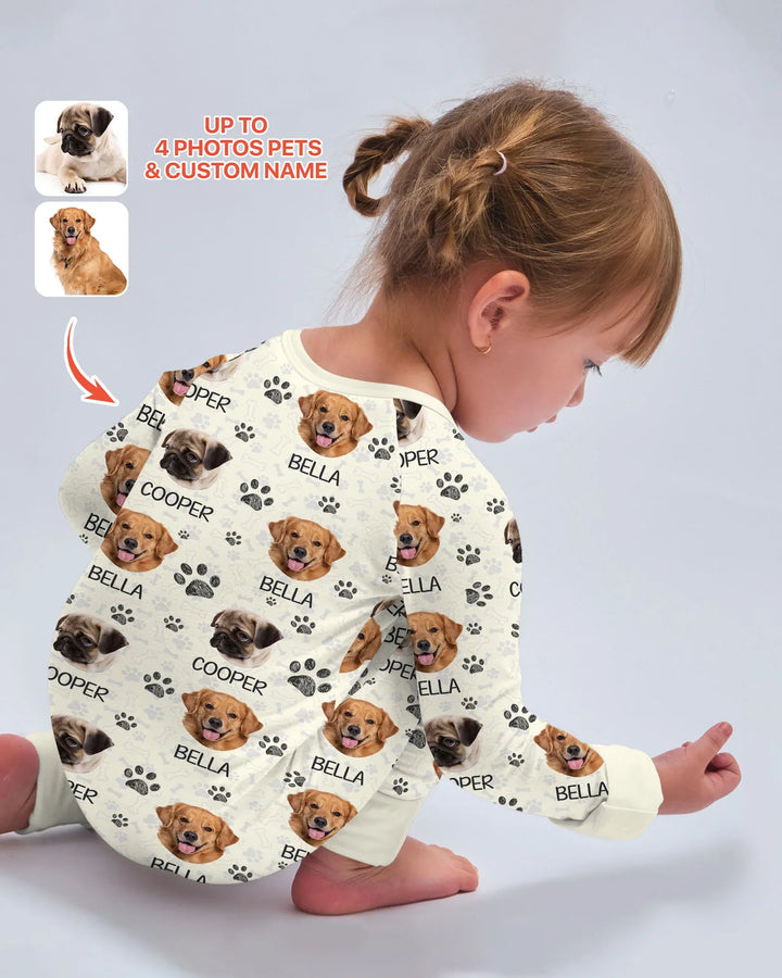 Custom Dog Photo With Paw Bamboo Convertible Zippy
