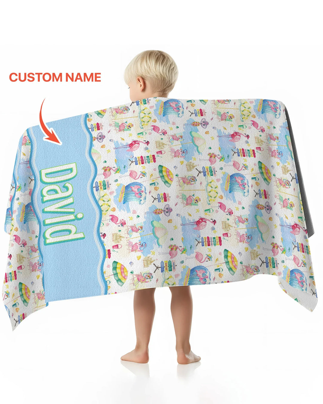 Flamingo Beach Family Matching Bamboo Beach Towel