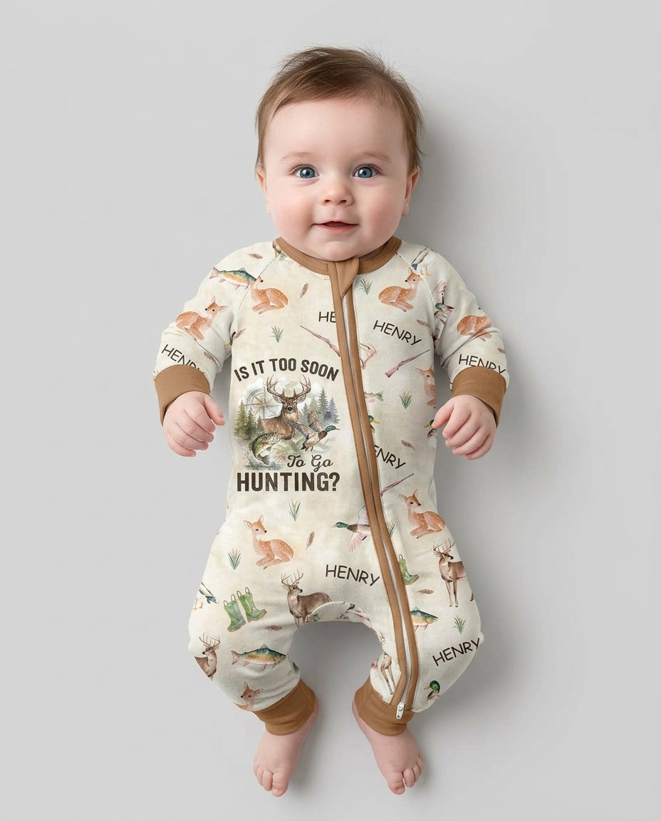 Is It Too Soon To Go Hunting Custom Name Bamboo Convertible Zippy