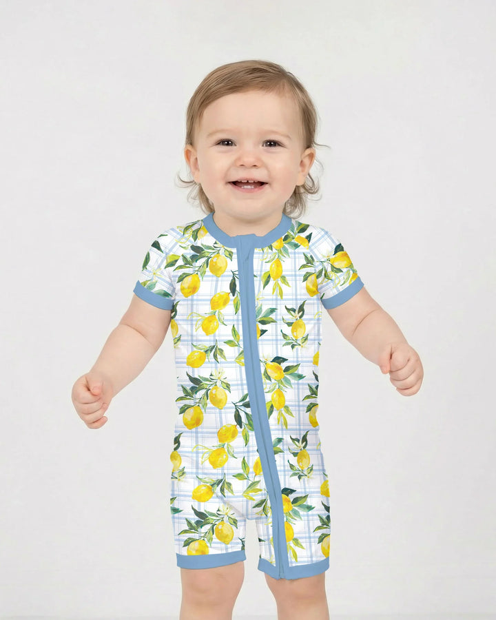 Mediterranean Lemons Family Matching Bamboo Shorty Zippy