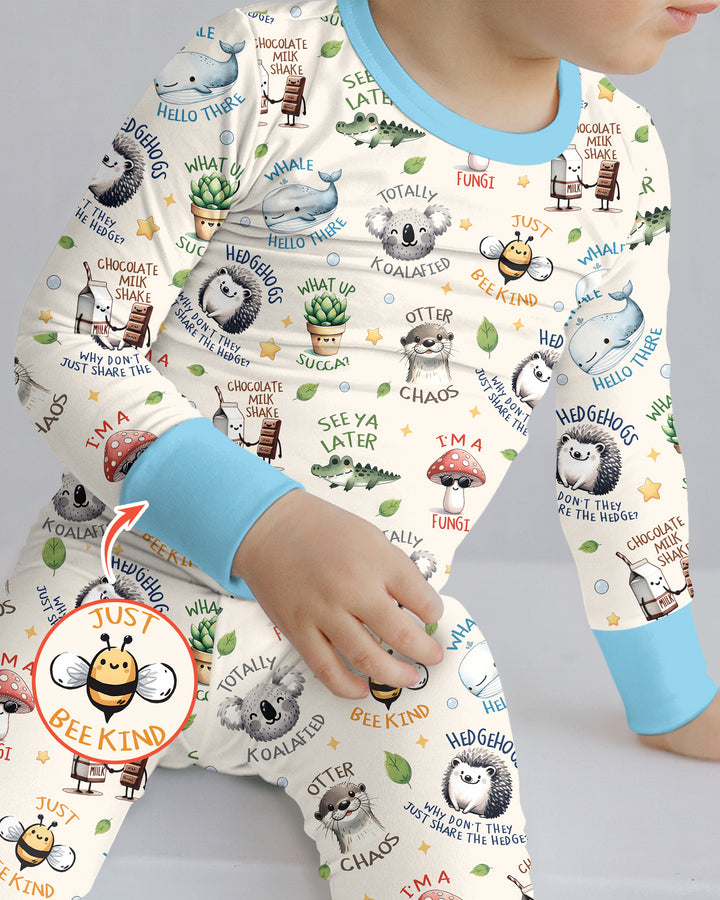 Silly Little Puns Bamboo Two Piece Long Sleeve Pajama Set
