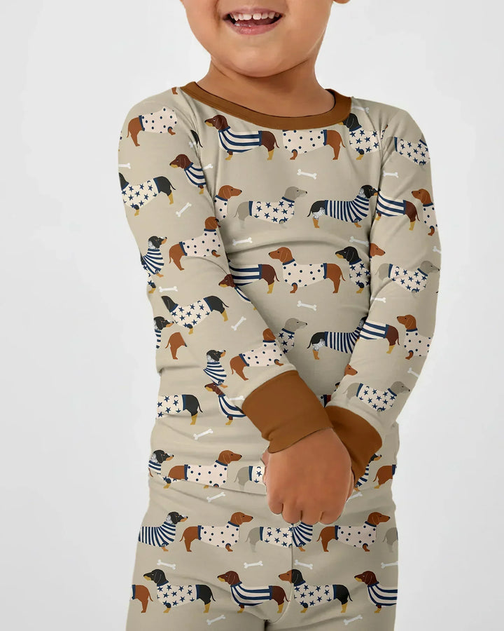 Cute Wieners Bamboo Two Piece Long Sleeve Pajama Set