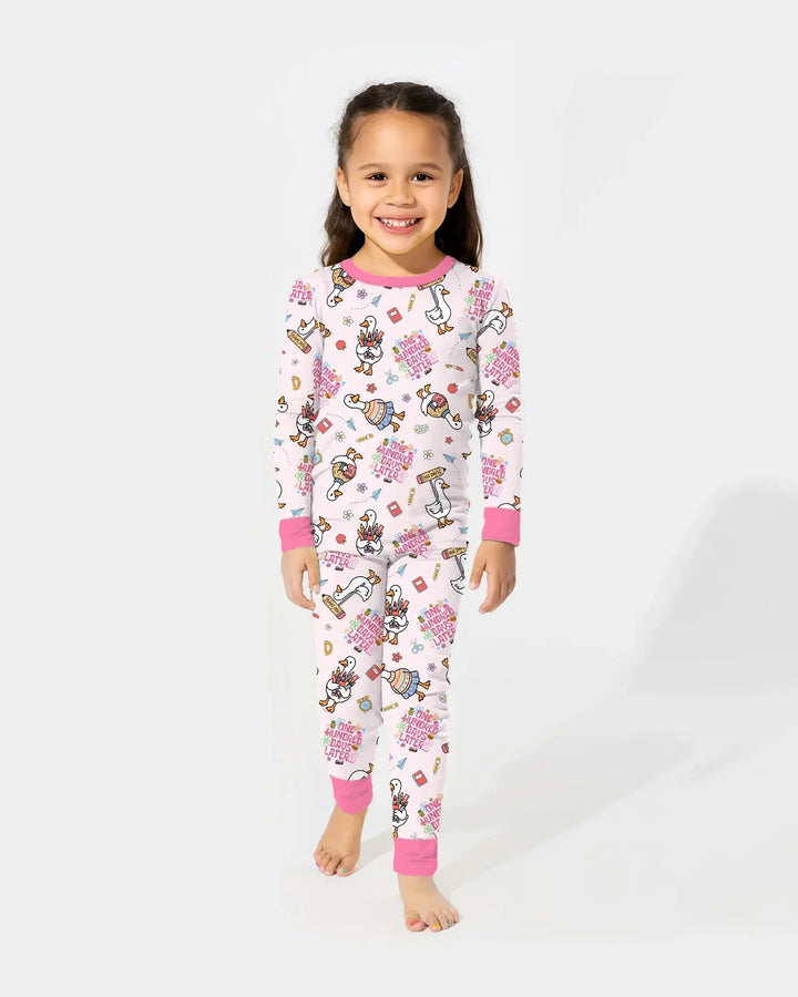 One Hundred Days Later Silly Goose Bamboo Two Piece Long Sleeve Pajama Set