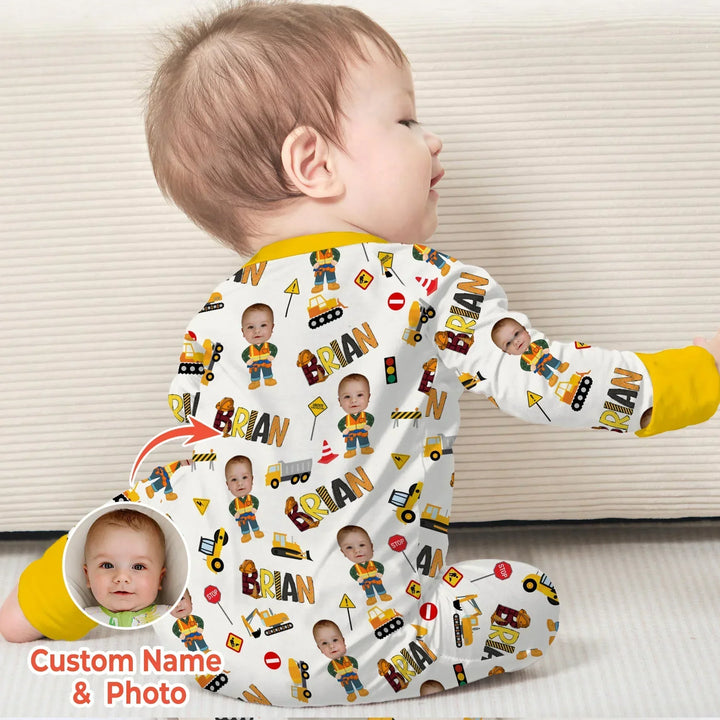 Custom Photo Doodle Little Builder Bamboo Convertible Zippy