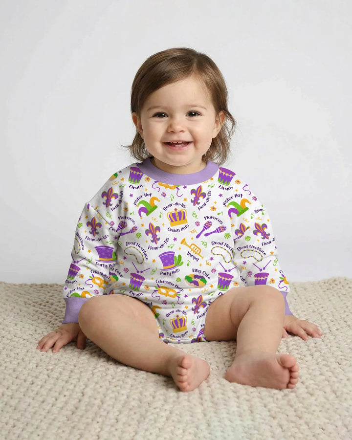 Mardi Gras Family Matching Bamboo Bubble Romper