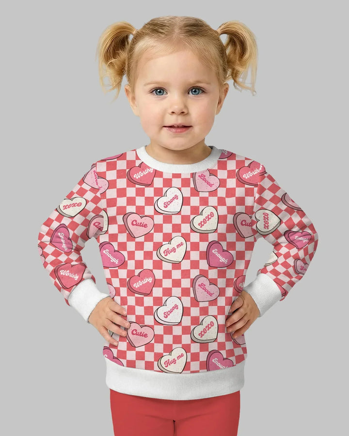 Valentine in Hearts Bamboo Crewneck Sweatshirt