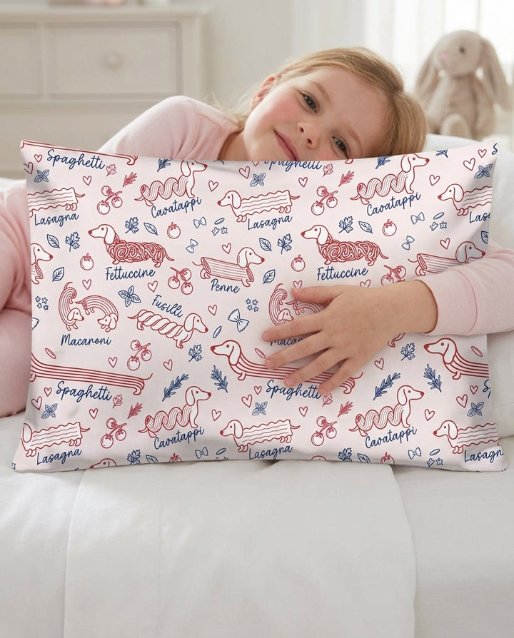 Funny Dachshund Pasta Pups Bamboo Pillow Case