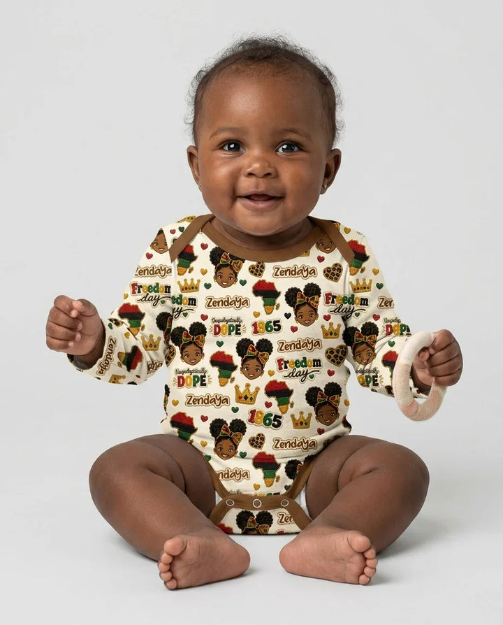 Custom Name Juneteenth Unapologetically Dope Bamboo Bodysuit