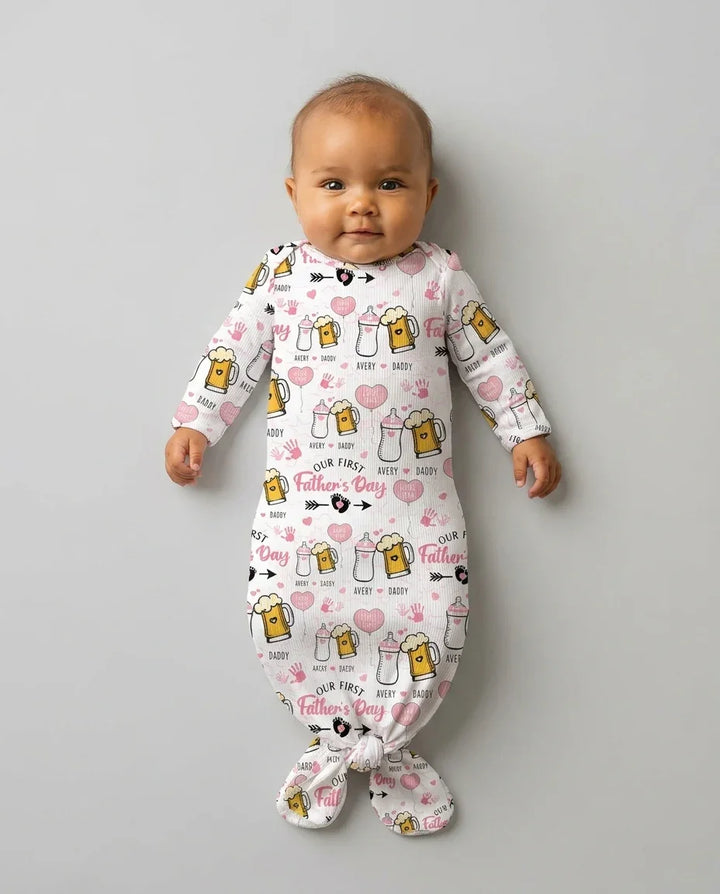 Custom Name First Father's Day Drink Bamboo Knot Gown