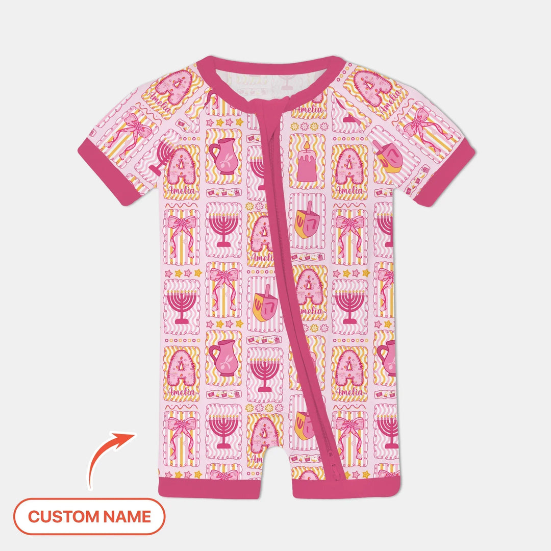 Custom Name Hanukkah Wonderland Bamboo Shorty Zippy