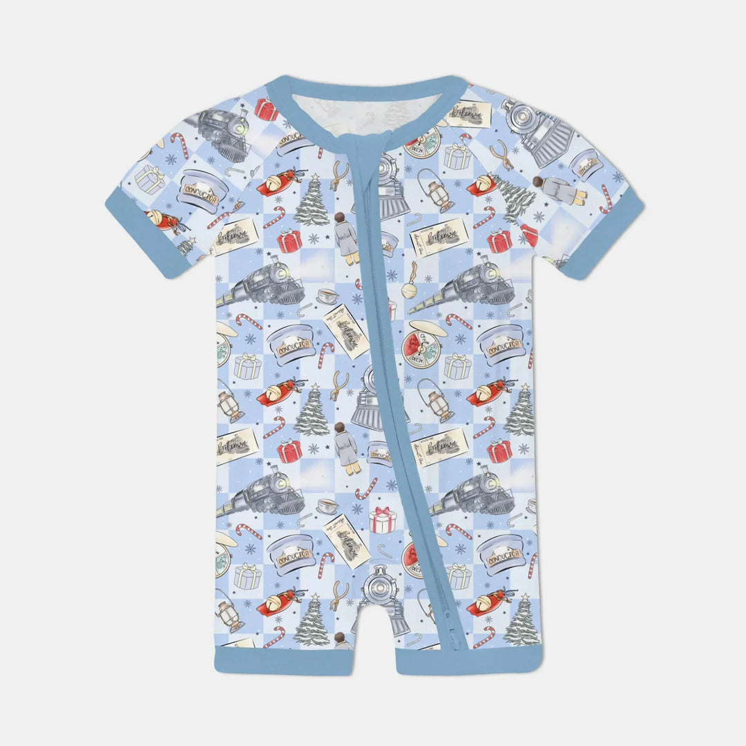 Christmas Train Bamboo Shorty Zippy