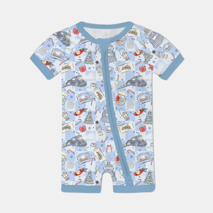 Christmas Train Bamboo Shorty Zippy