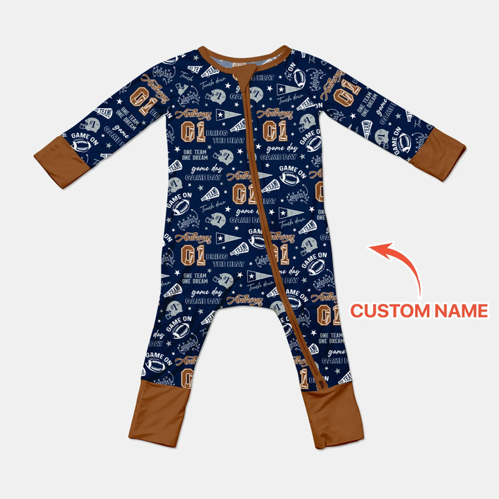 Custom Name Football Game Day Bamboo Convertible Zippy