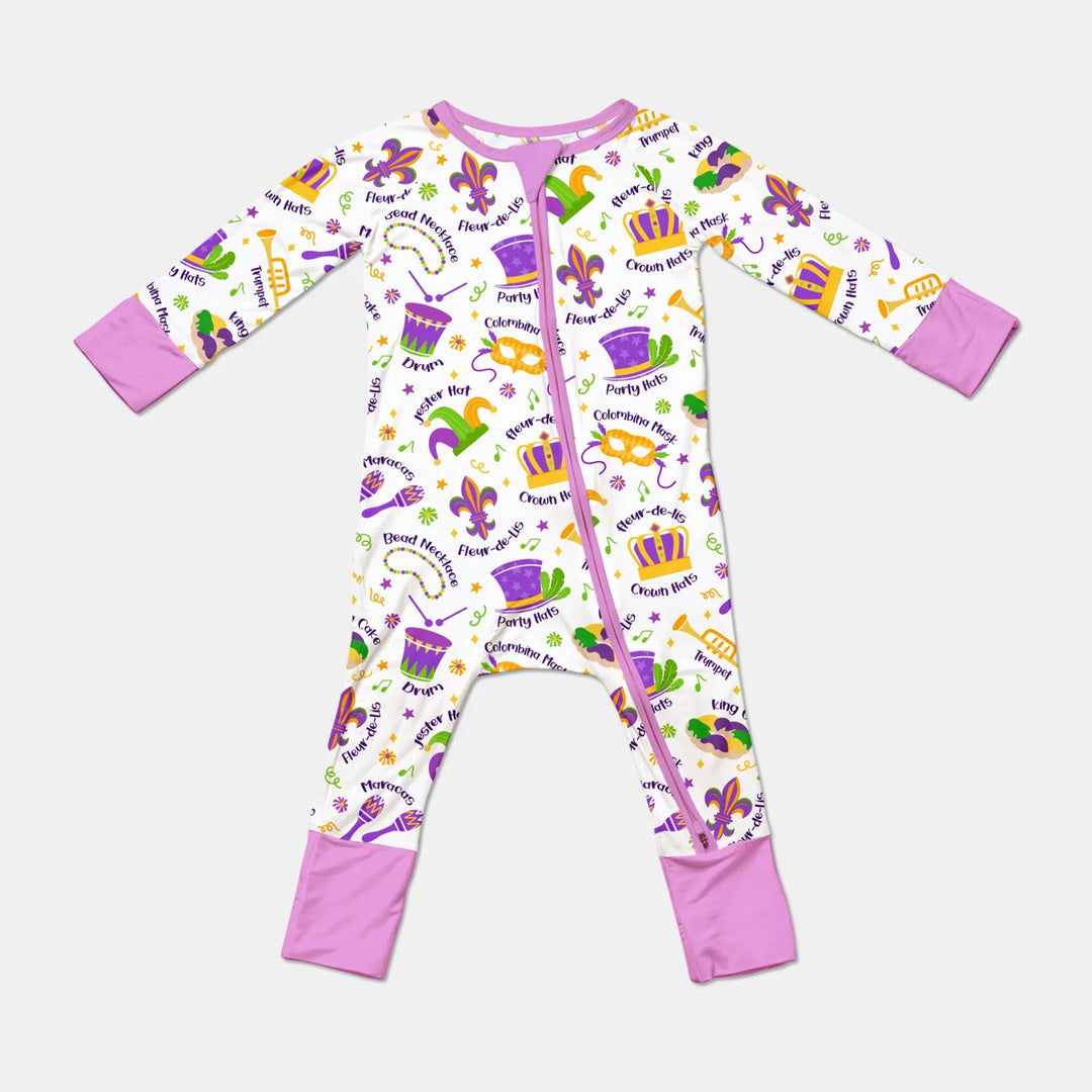 Mardi Gras Family Matching Bamboo Convertible Zippy