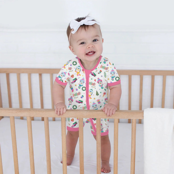 Bright Christmas Bamboo Shorty Zippy