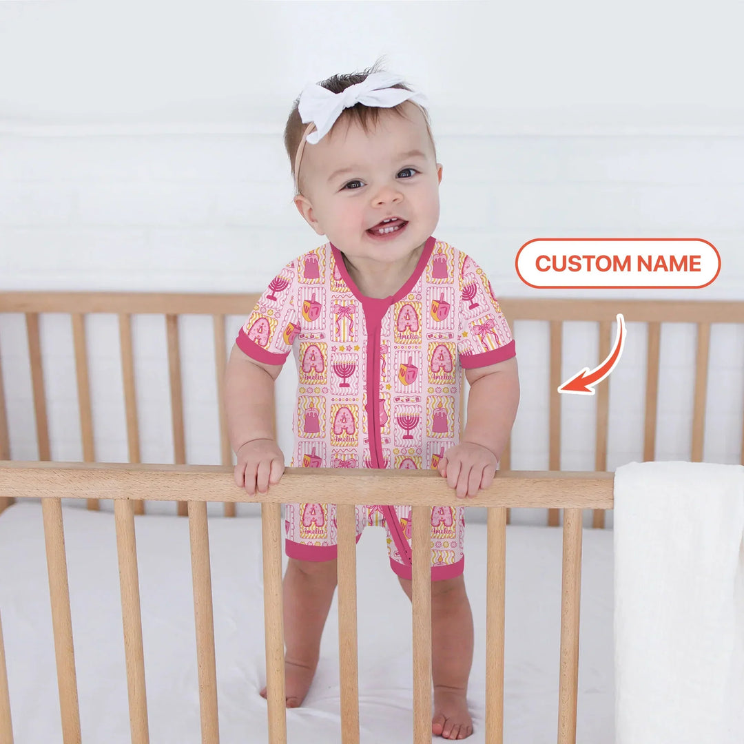 Custom Name Hanukkah Wonderland Bamboo Shorty Zippy