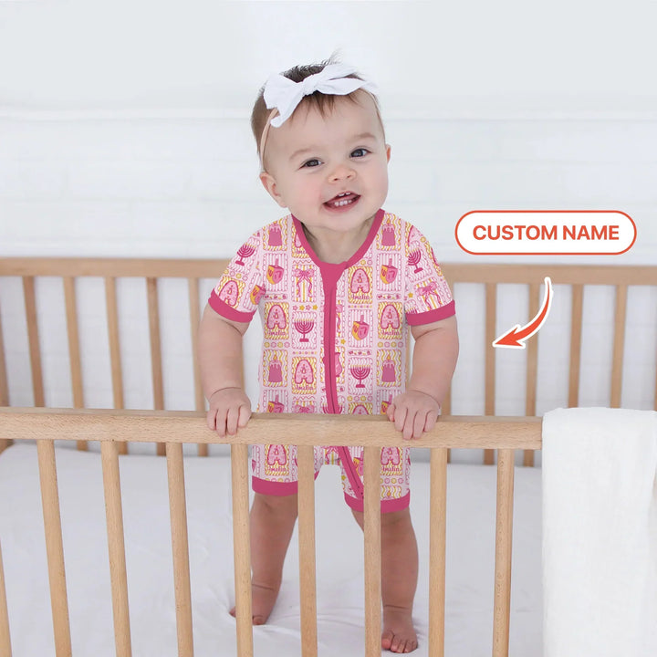 Custom Name Hanukkah Wonderland Bamboo Shorty Zippy