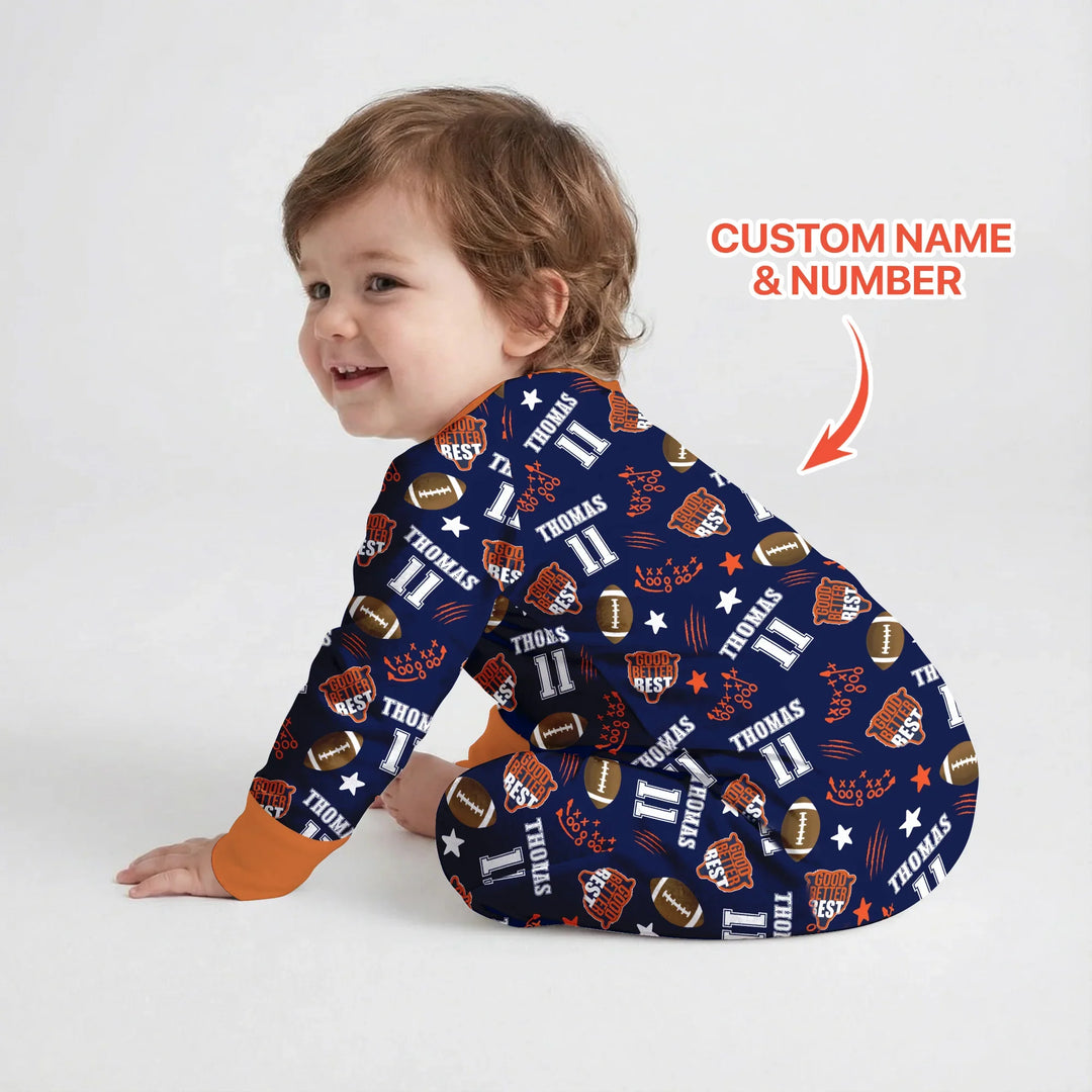 Custom Name Football Good Better Best Bamboo Convertible Zippy