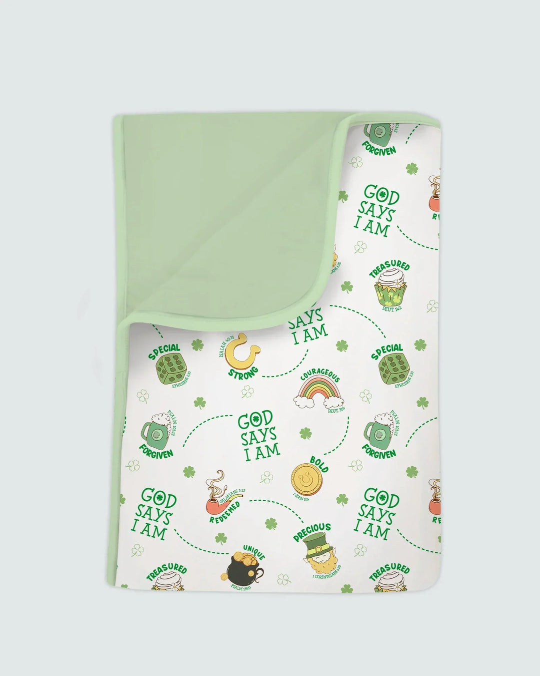 St Patrick's Day God Says I Am Bamboo Blanket