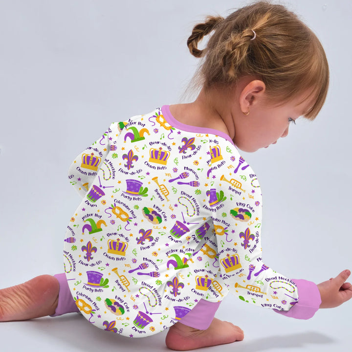 Mardi Gras Family Matching Bamboo Convertible Zippy