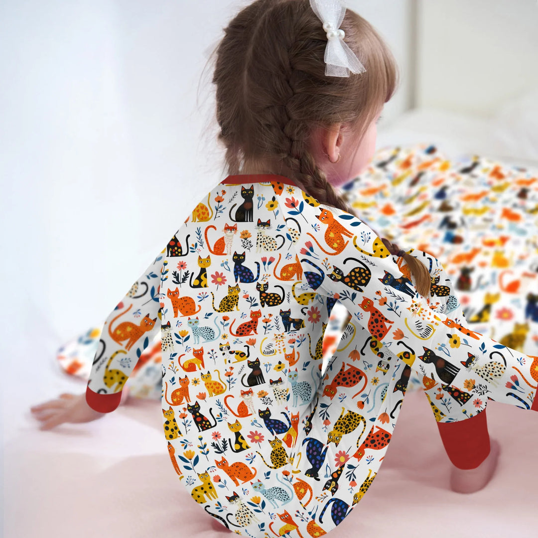 Whimsy Woodland Cats Bamboo Convertible Zippy