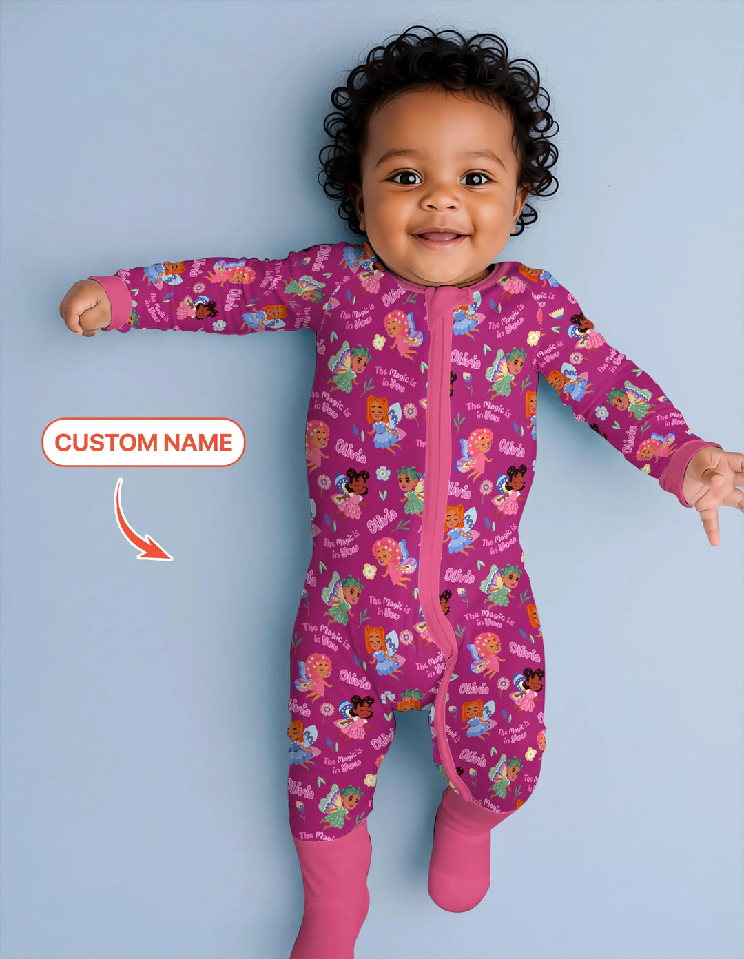 Custom Name Little Garden Fairy Bamboo Convertible Zippy