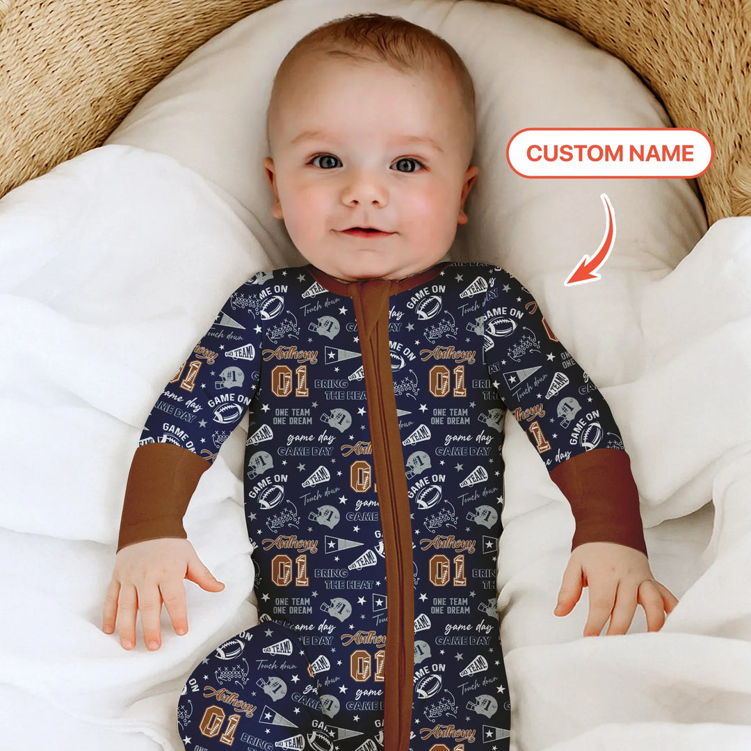 Custom Name Football Game Day Bamboo Convertible Zippy