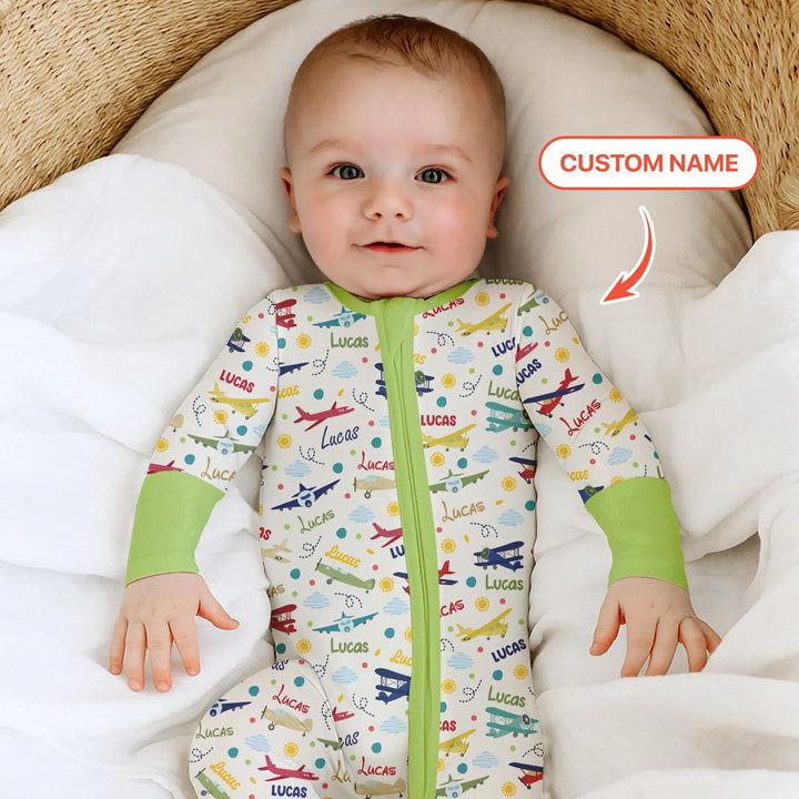Custom Name Air Transport Bamboo Convertible Zippy