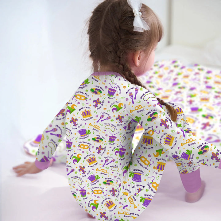 Mardi Gras Family Matching Bamboo Convertible Zippy