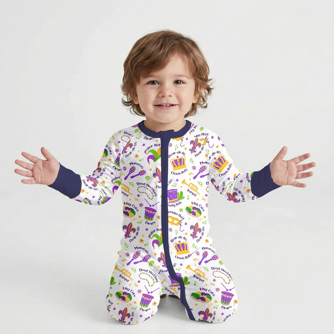 Mardi Gras Family Matching Bamboo Convertible Zippy
