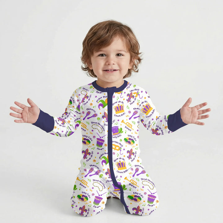 Mardi Gras Family Matching Bamboo Convertible Zippy