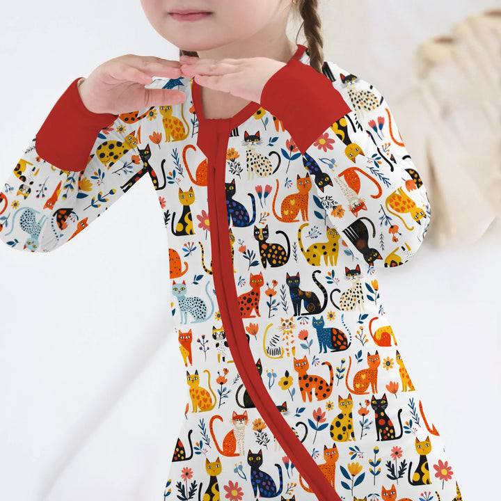 Whimsy Woodland Cats Bamboo Convertible Zippy