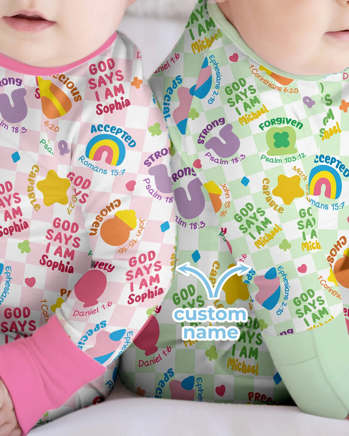 God Says I Am St. Patrick’s Day Custom Name Family Matching Bamboo Convertible Zippy