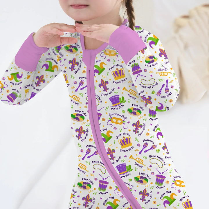 Mardi Gras Family Matching Bamboo Convertible Zippy