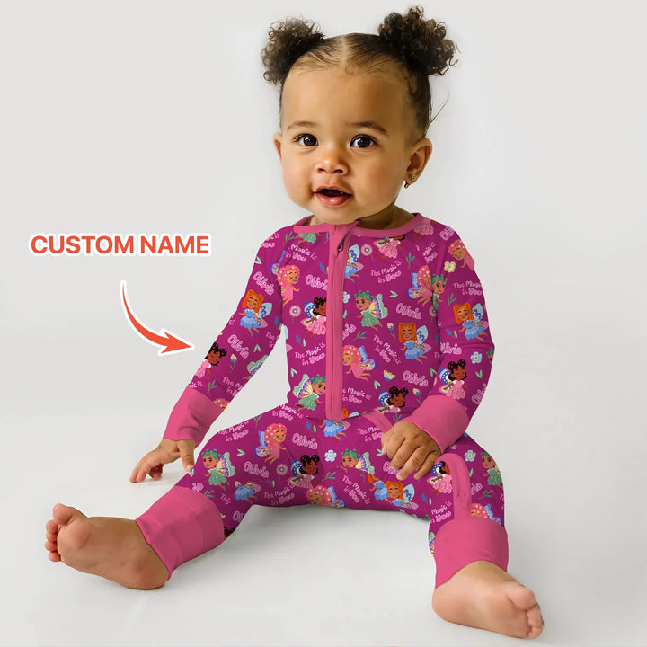 Custom Name Little Garden Fairy Bamboo Convertible Zippy