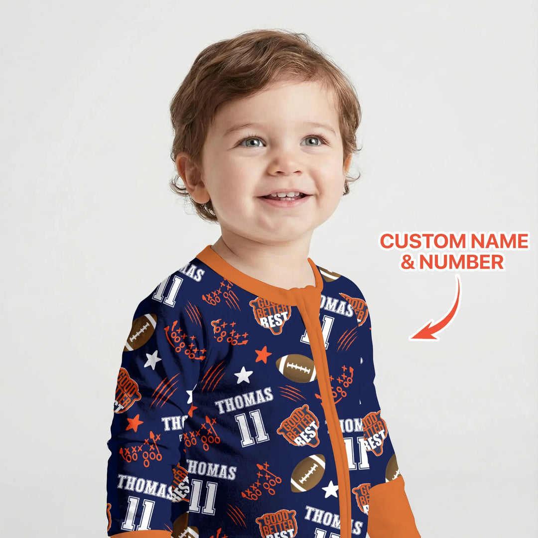 Custom Name Football Good Better Best Bamboo Convertible Zippy