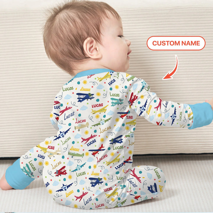 Custom Name Air Transport Bamboo Convertible Zippy