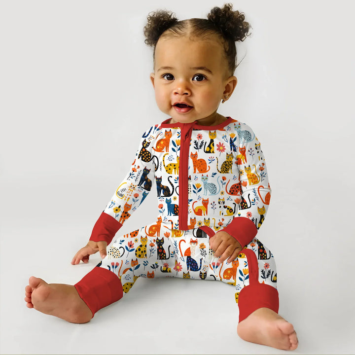 Whimsy Woodland Cats Bamboo Convertible Zippy